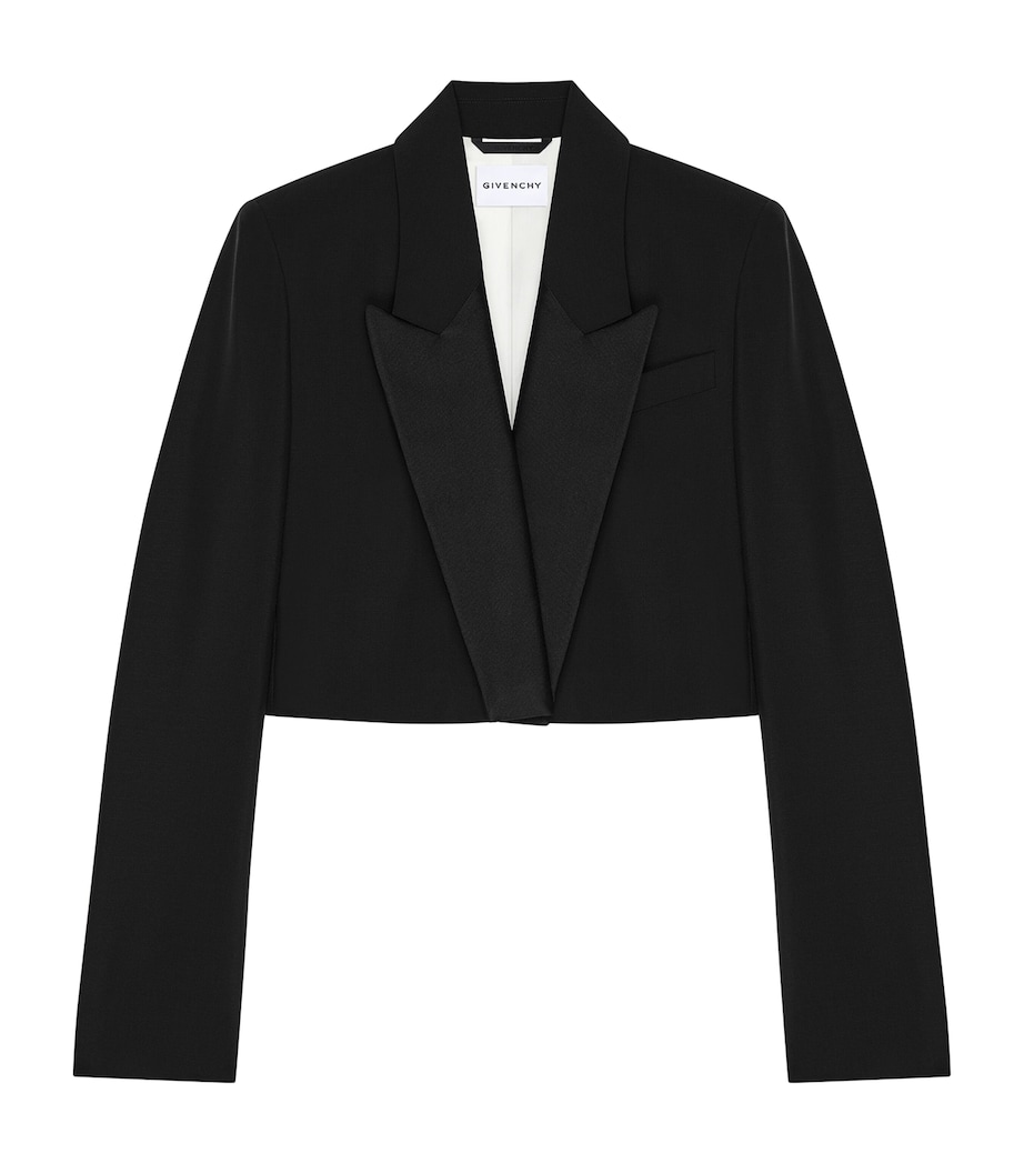 Givenchy Womens Wool-Mohair Cropped Blazer Image 1