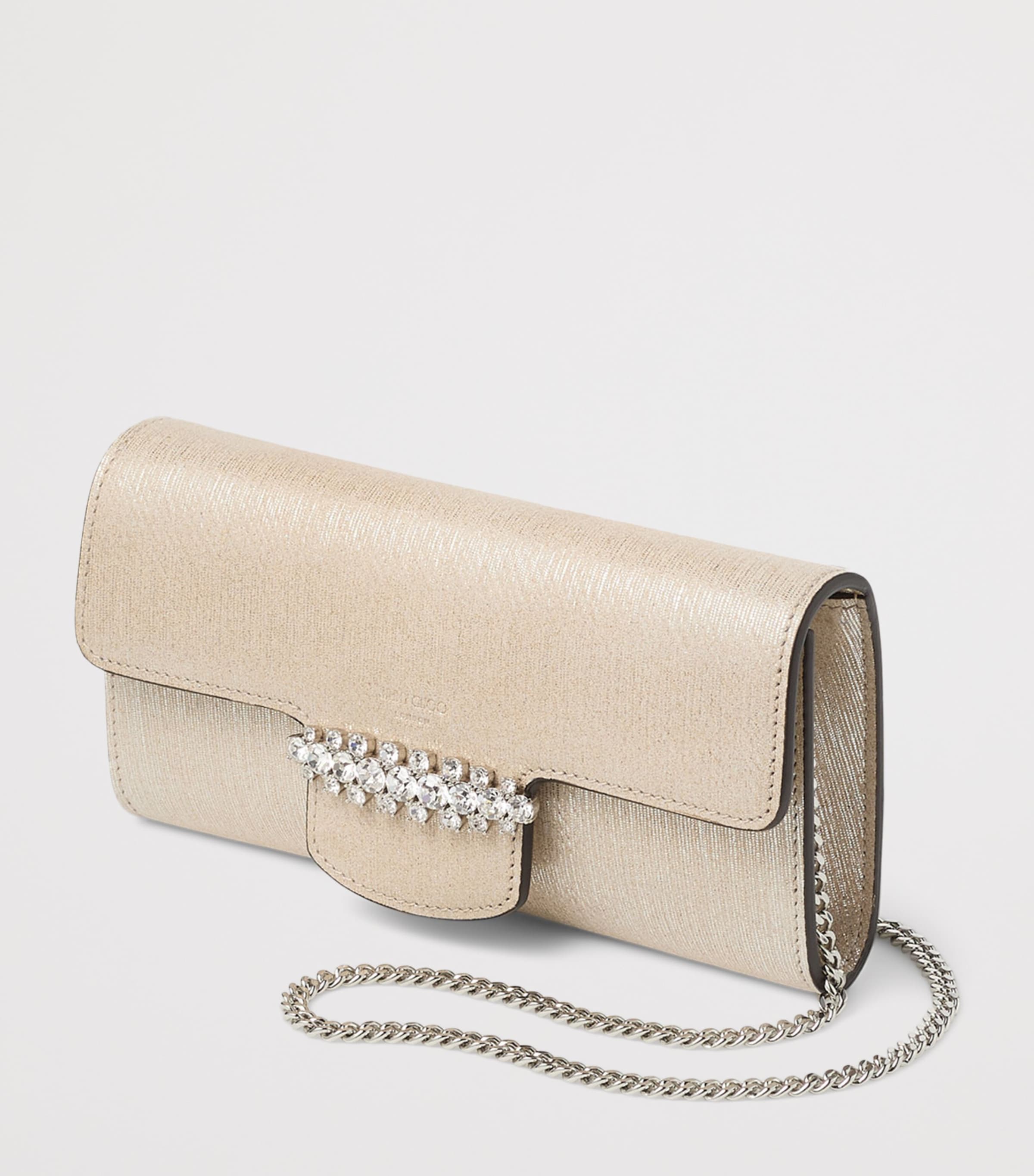 Bing Leather Wallet on Chain SOFT GOLD/SILVER Image 2