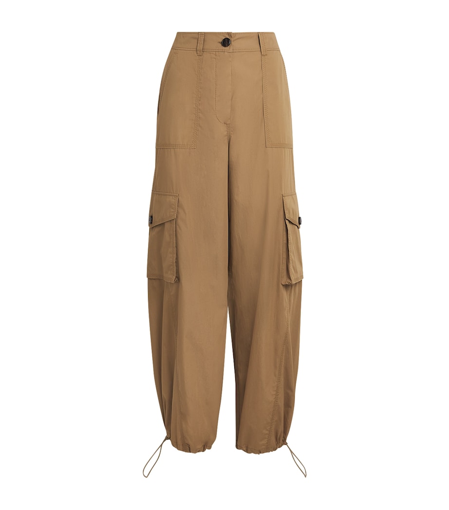 MAX&Co. Womens Cotton Poplin Cargo Trousers Sand Image 1