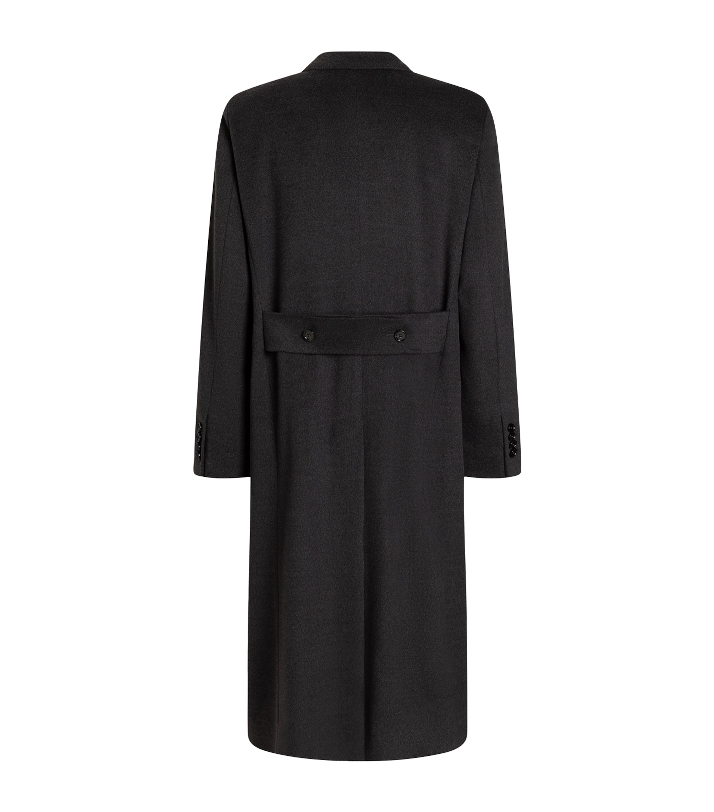 Dolce&Gabbana Mens Virgin Wool Double-Breasted Long Coat Melange Grey Image 2