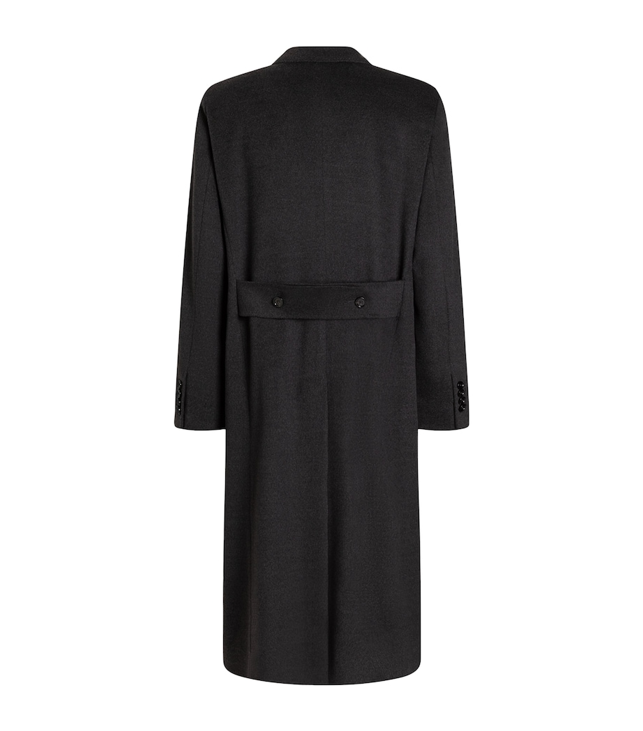 Dolce&Gabbana Mens Virgin Wool Double-Breasted Long Coat Melange Grey Image 2