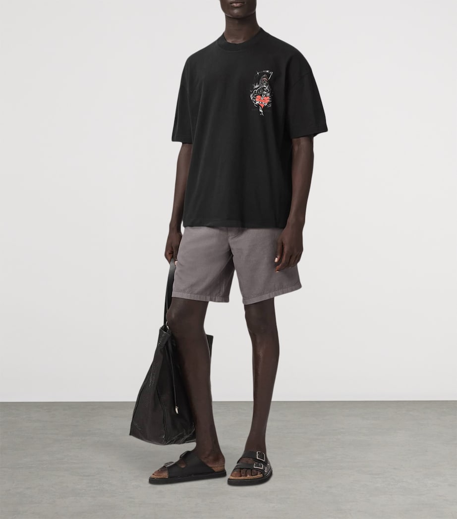 AllSaints Mens Organic Cotton Scimitar T-Shirt Washed Black Image 6