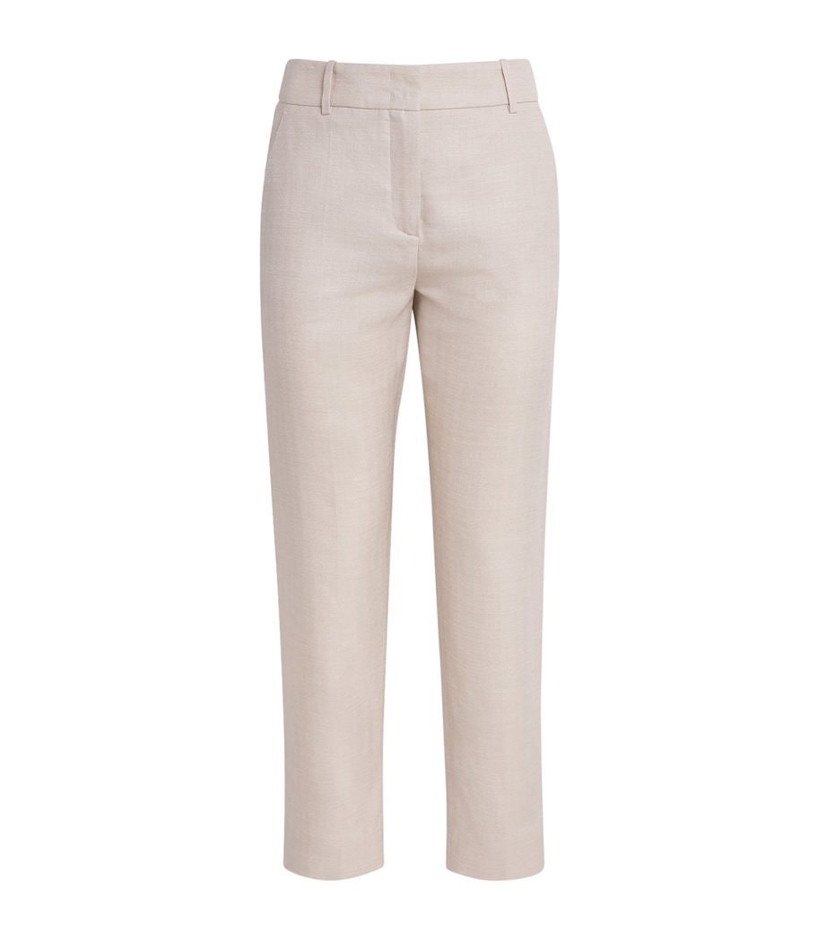 Eleventy Womens Wool-Silk-Linen Tailored Trousers Sabbia Image 1