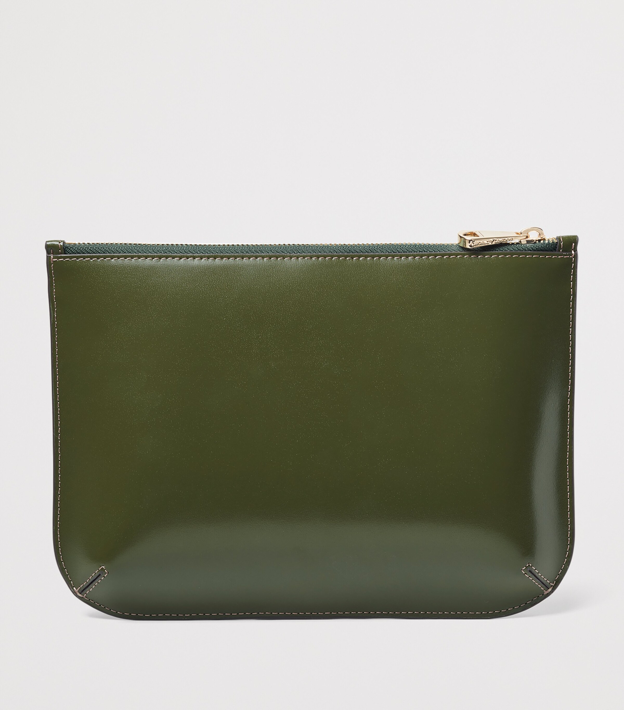 Aspinal Of London Large Leather Ella Pouch Mossgreen Image 2