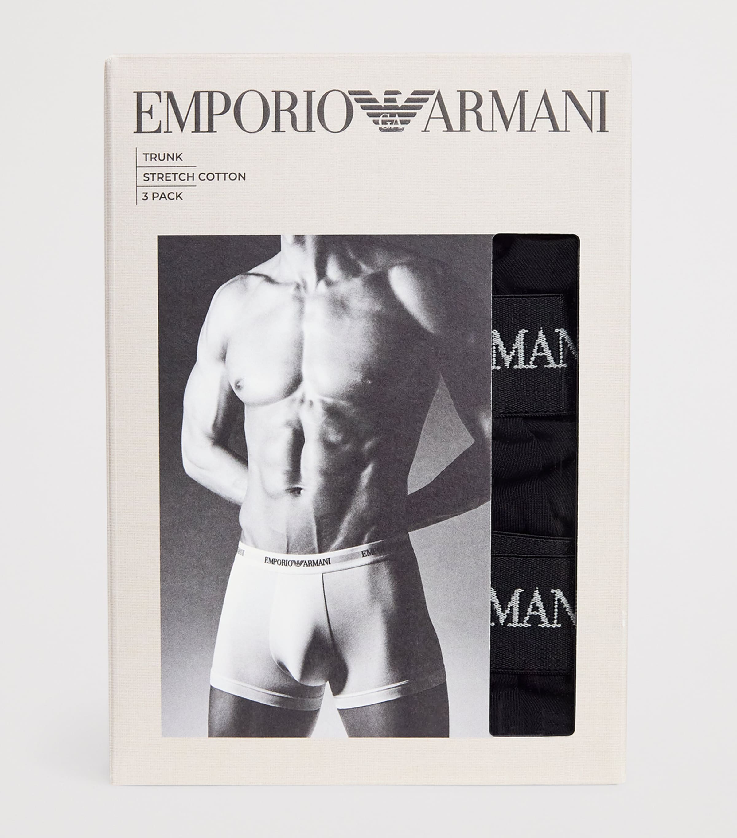 Stretch-Cotton Logo Trunks UC001 BLACK Image 4