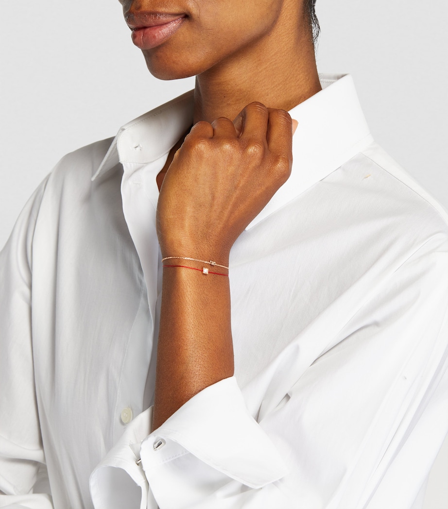 Rose Gold and Diamond Princesse Chain Bracelet RG RED THREAD Image 3