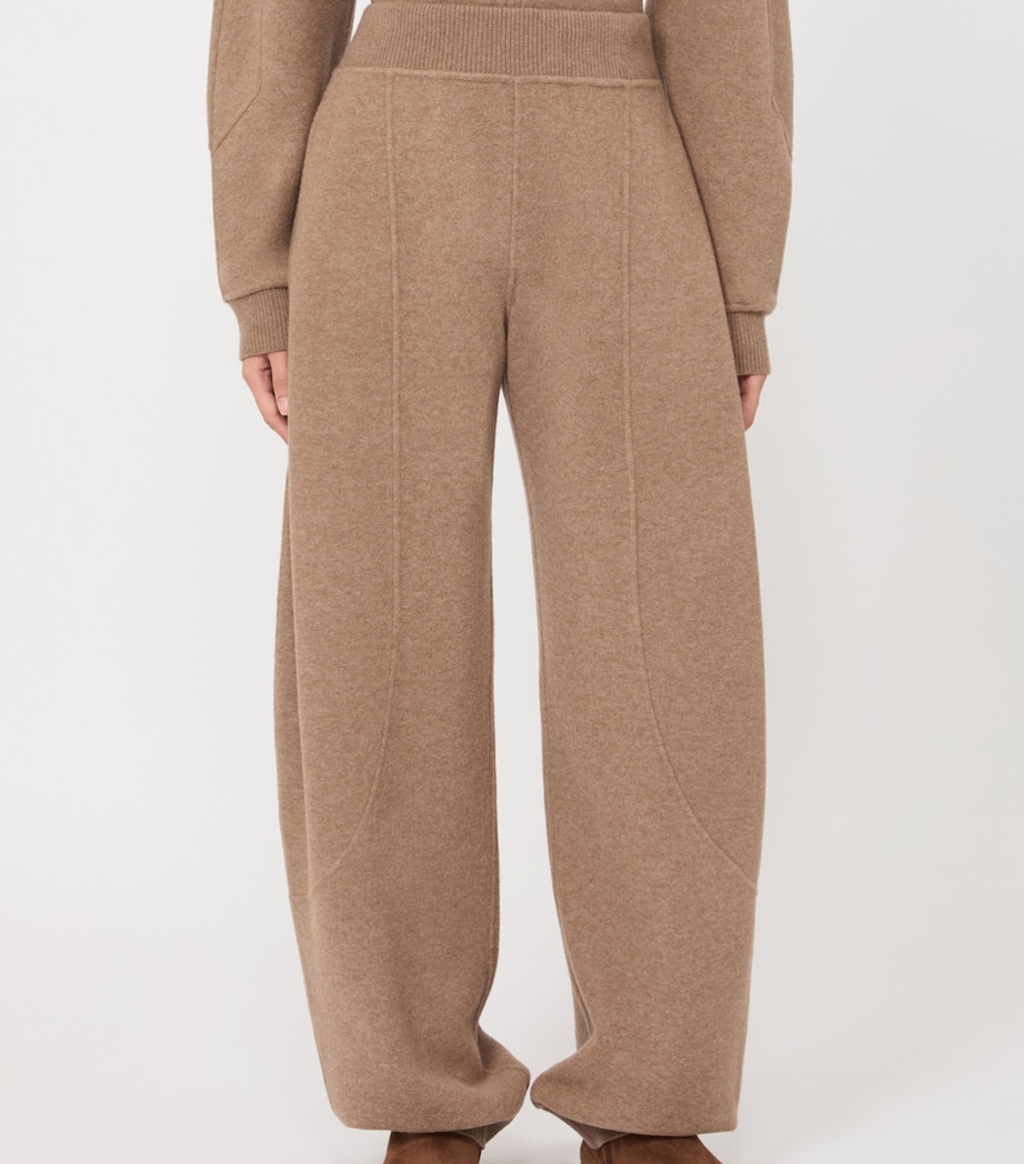 Max Mara Womens Virgin Wool-Cashmere Blend Sweatpants Beige Image 2