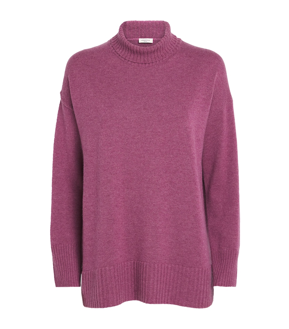 Lafayette 148 Womens Cashmere Funnel-Neck Sweater Mulberry Melange Image 1