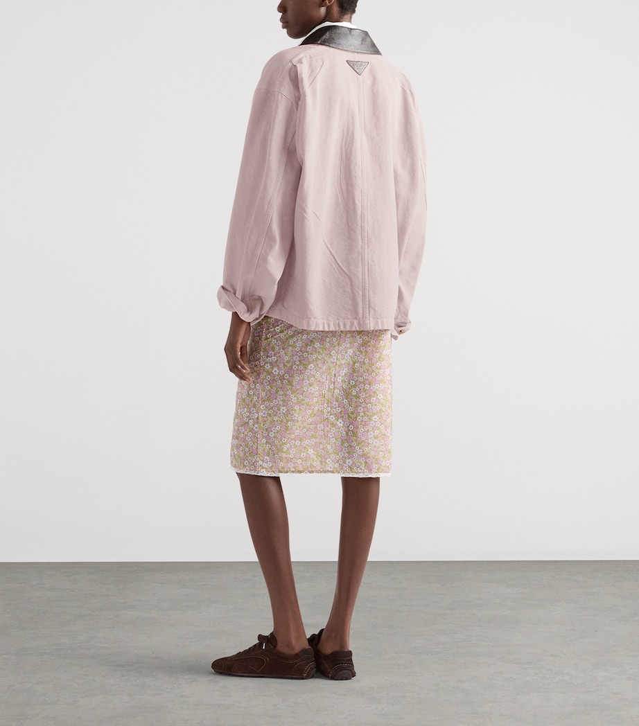 Prada Womens Re-Nylon Floral Midi Skirt Image 3