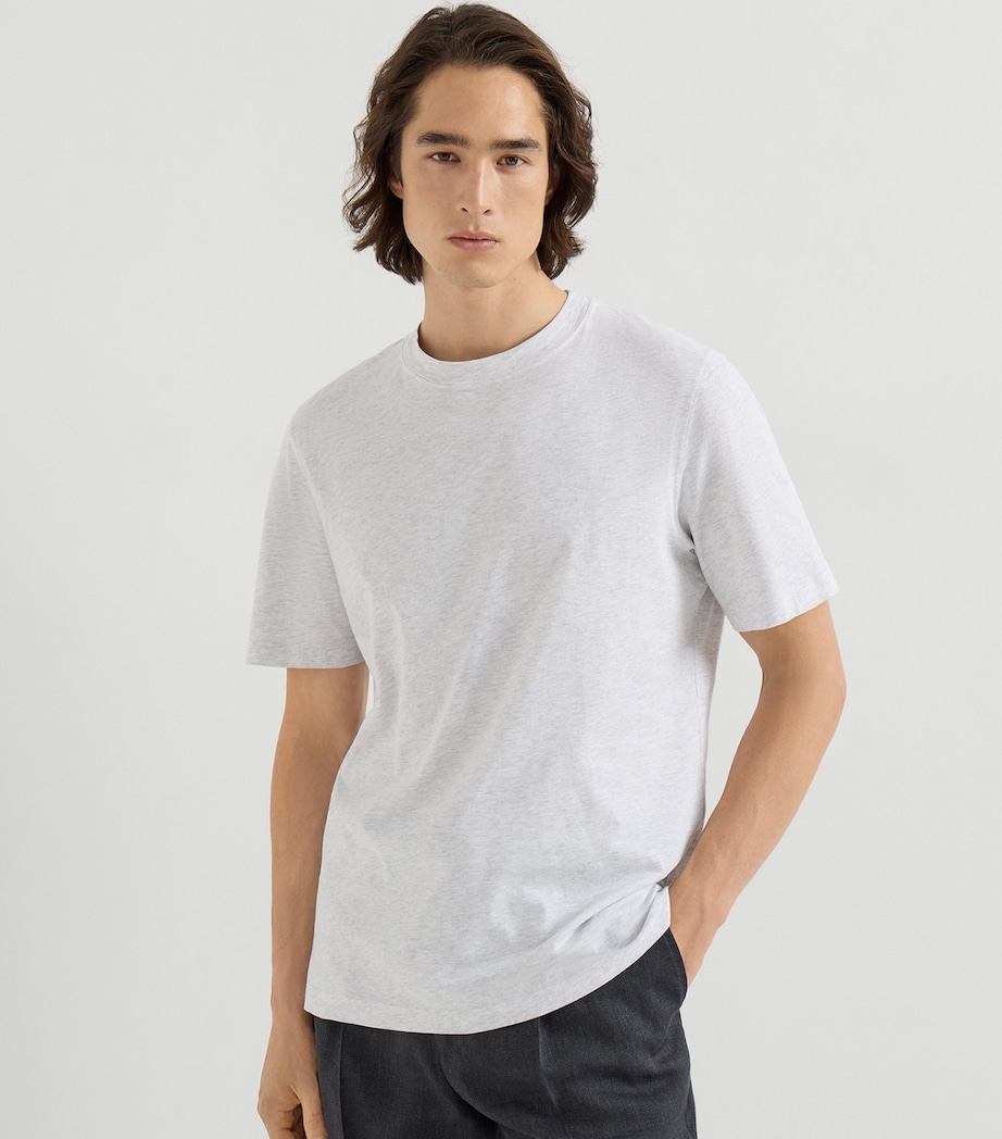 Brunello Cucinelli Mens Cotton Crew-Neck T-Shirt Image 3