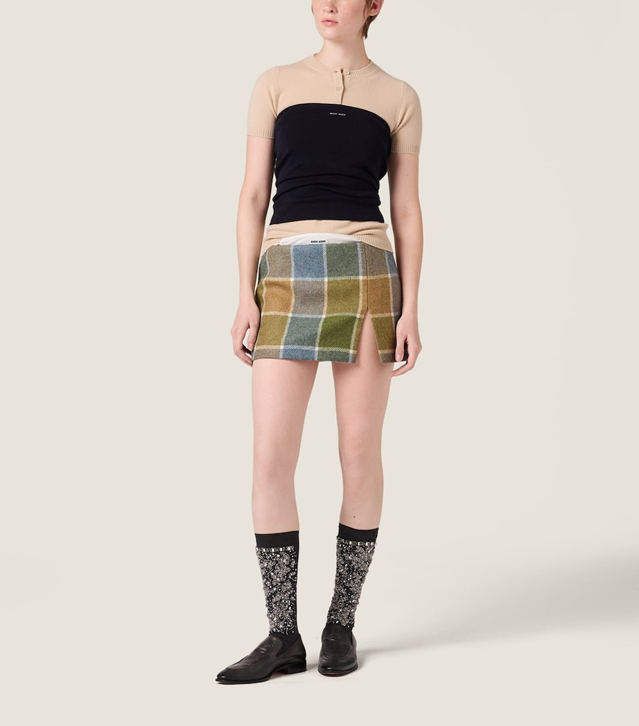 Miu Miu Womens Cashmere Short-Sleeve Sweater Image 2