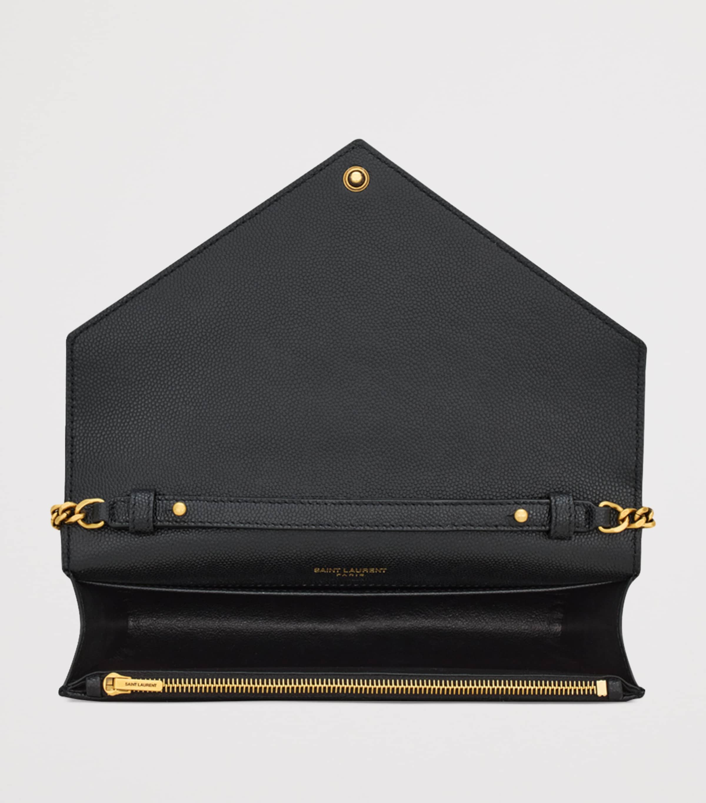 Saint Laurent Black Paris Envelope Chain Wallet | Harrods US