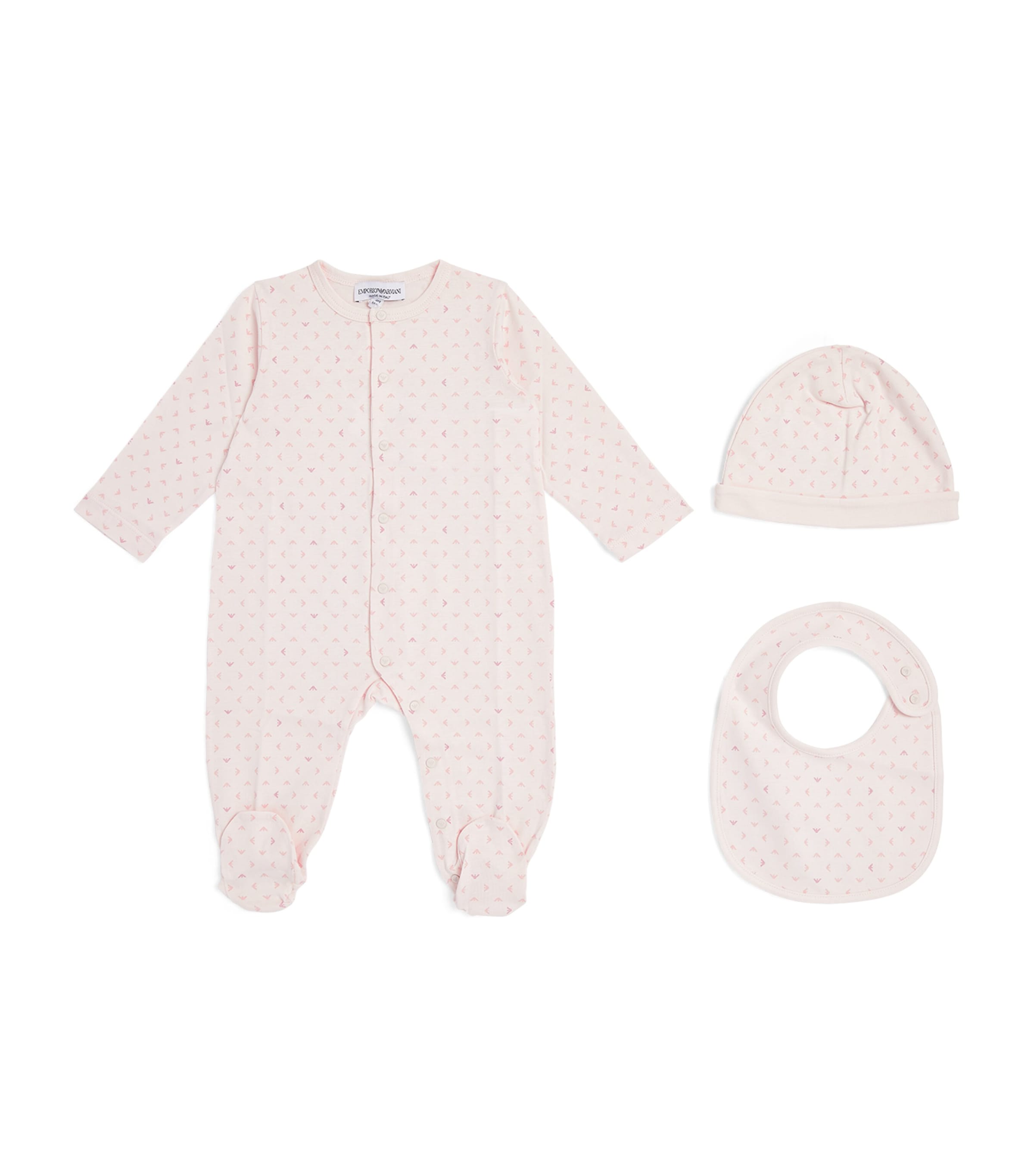 Shop Emporio Armani All-in-one, Hat And Bib Set In Pink