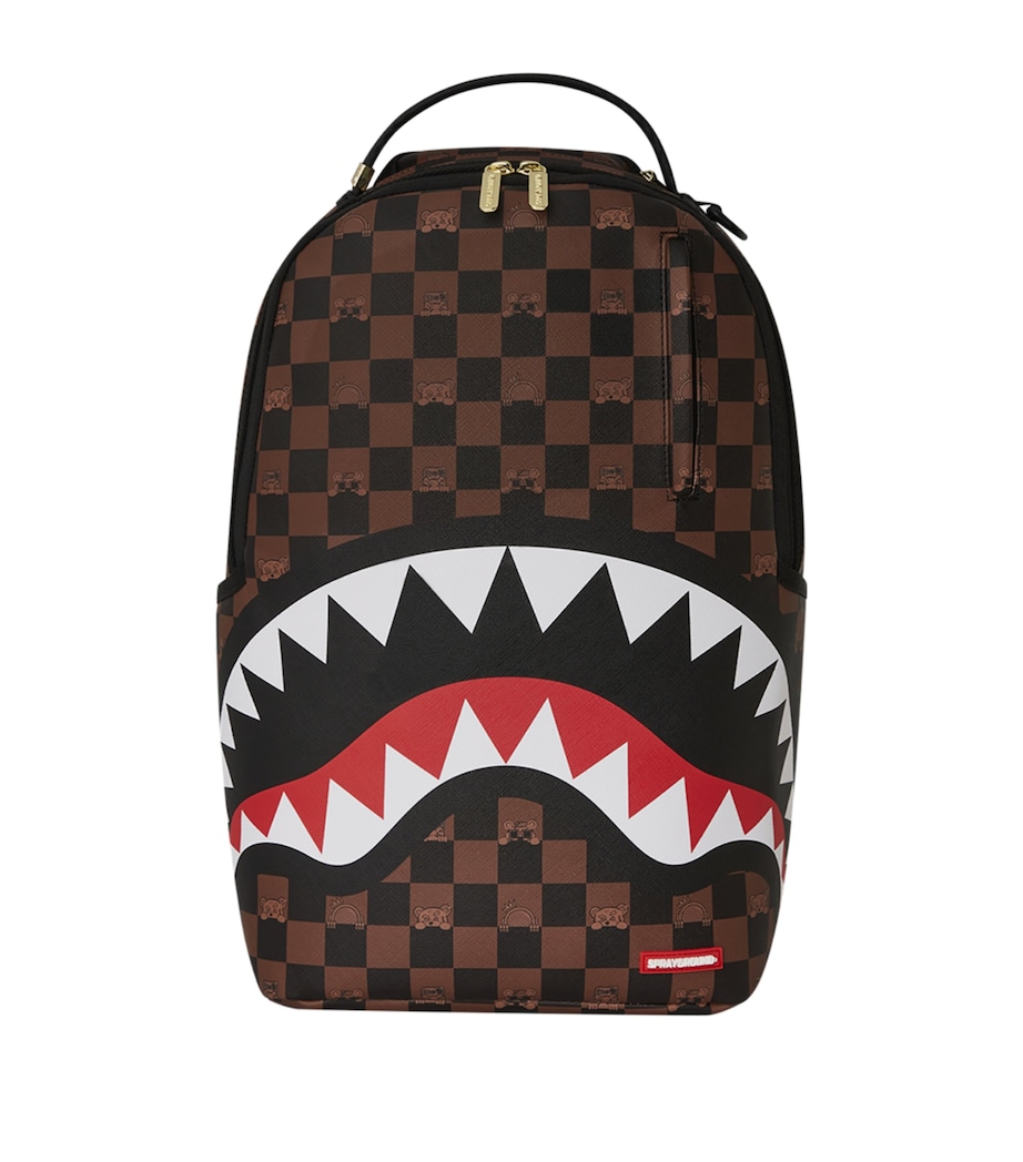 Peeking Character Check Backpack BROWN Image 1