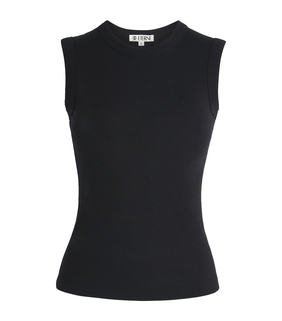 ÉTERNE Womens Fitted Tank Top Black Image 1