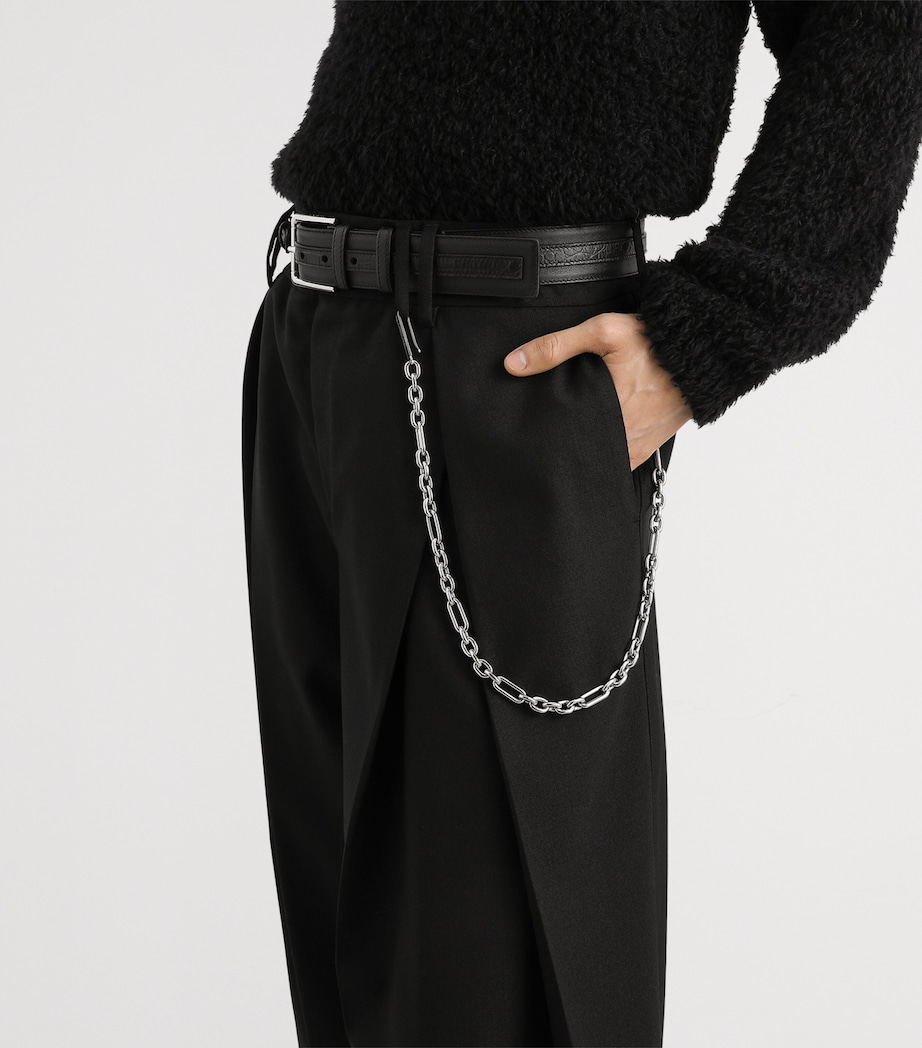 Dolce&Gabbana Mens Virgin wool Pleated Trousers Black Image 4