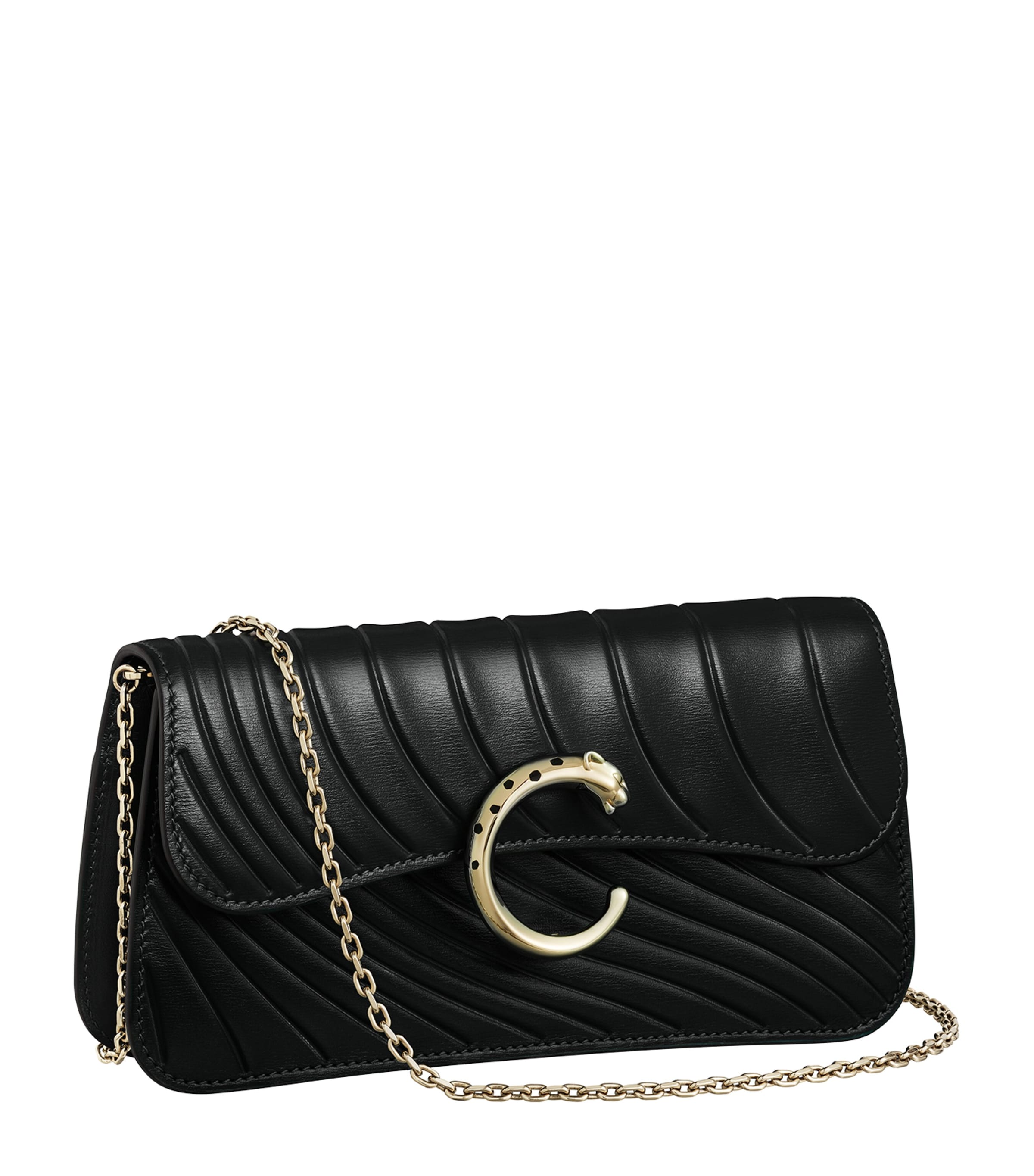 Mini Leather Panthère de Cartier Cross-Body Bag BLACK Image 1