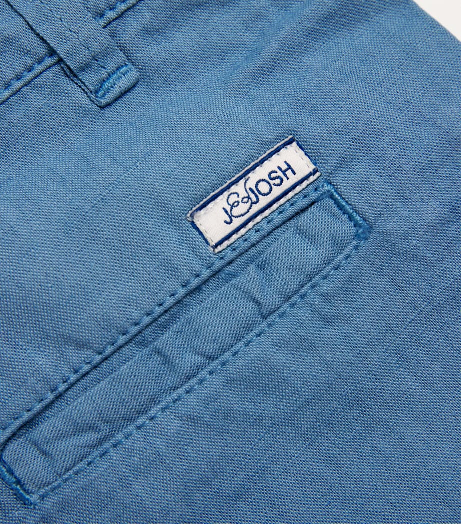 Linen-Cotton Drawstring Shorts (2-10 Years) BLUE GREY Image 4