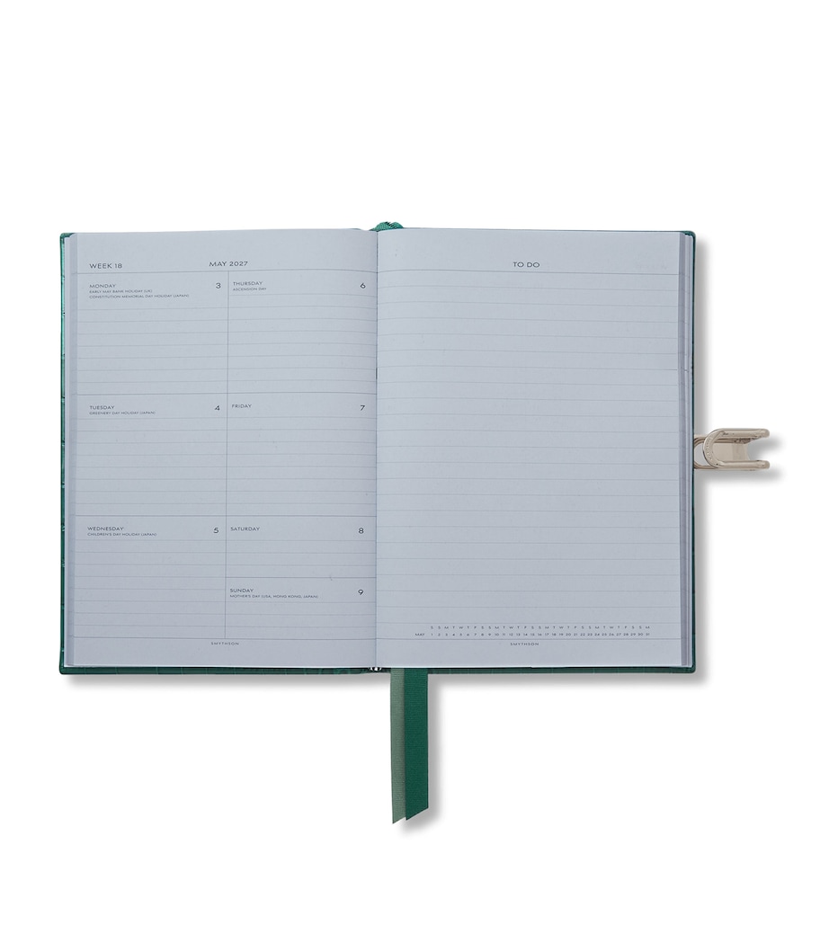 Smythson Leather Mara Soho A5 Mid-Year 2026 Diary Petrol Image 2