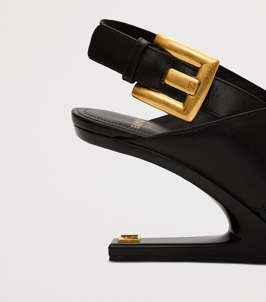 Balmain Leather Anthem No-Wedge Heeled Sandals 75 Noir Image 6