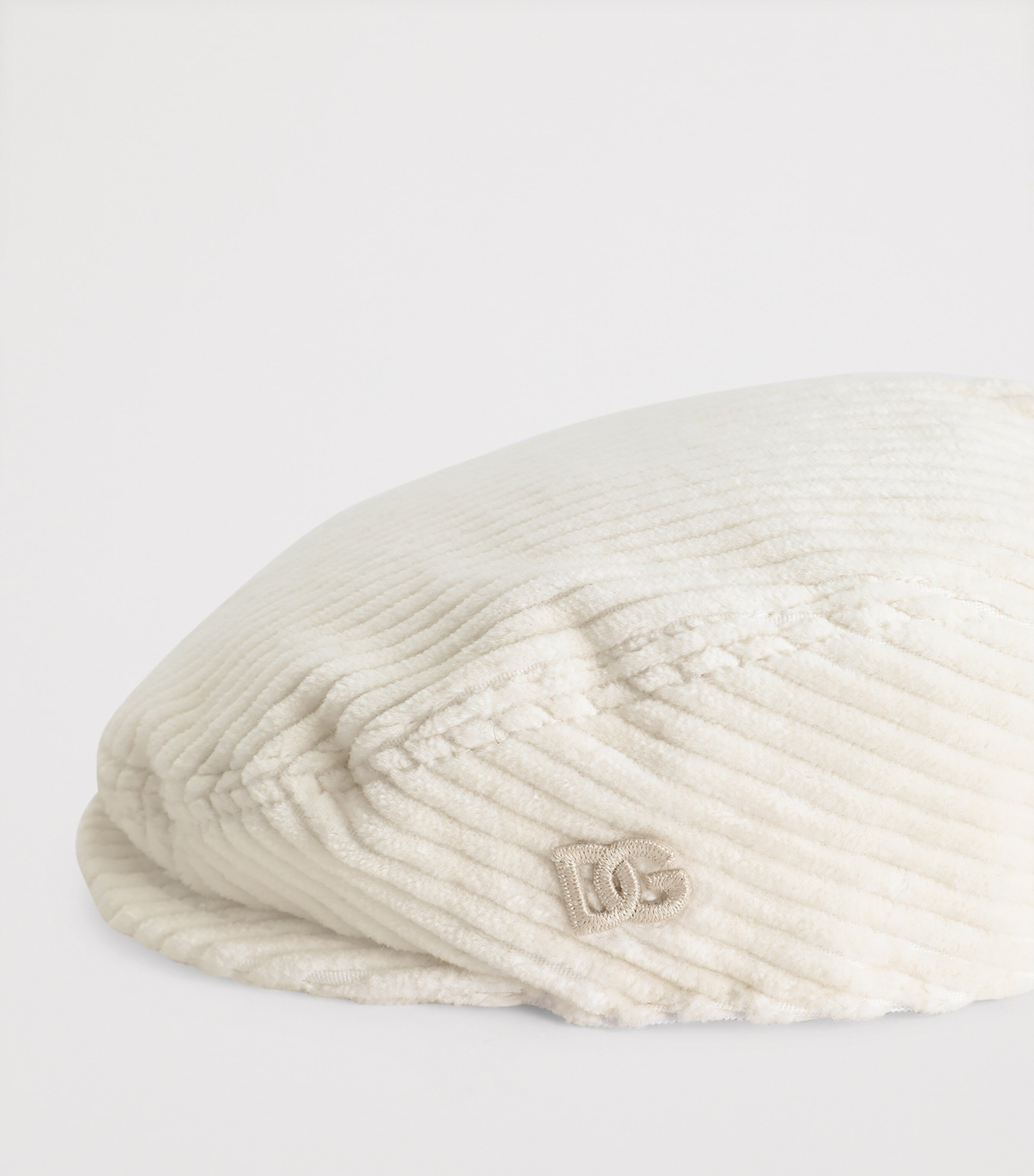 Stretch-Cotton Corduroy Flat Cap W0111-WHITE Image 3
