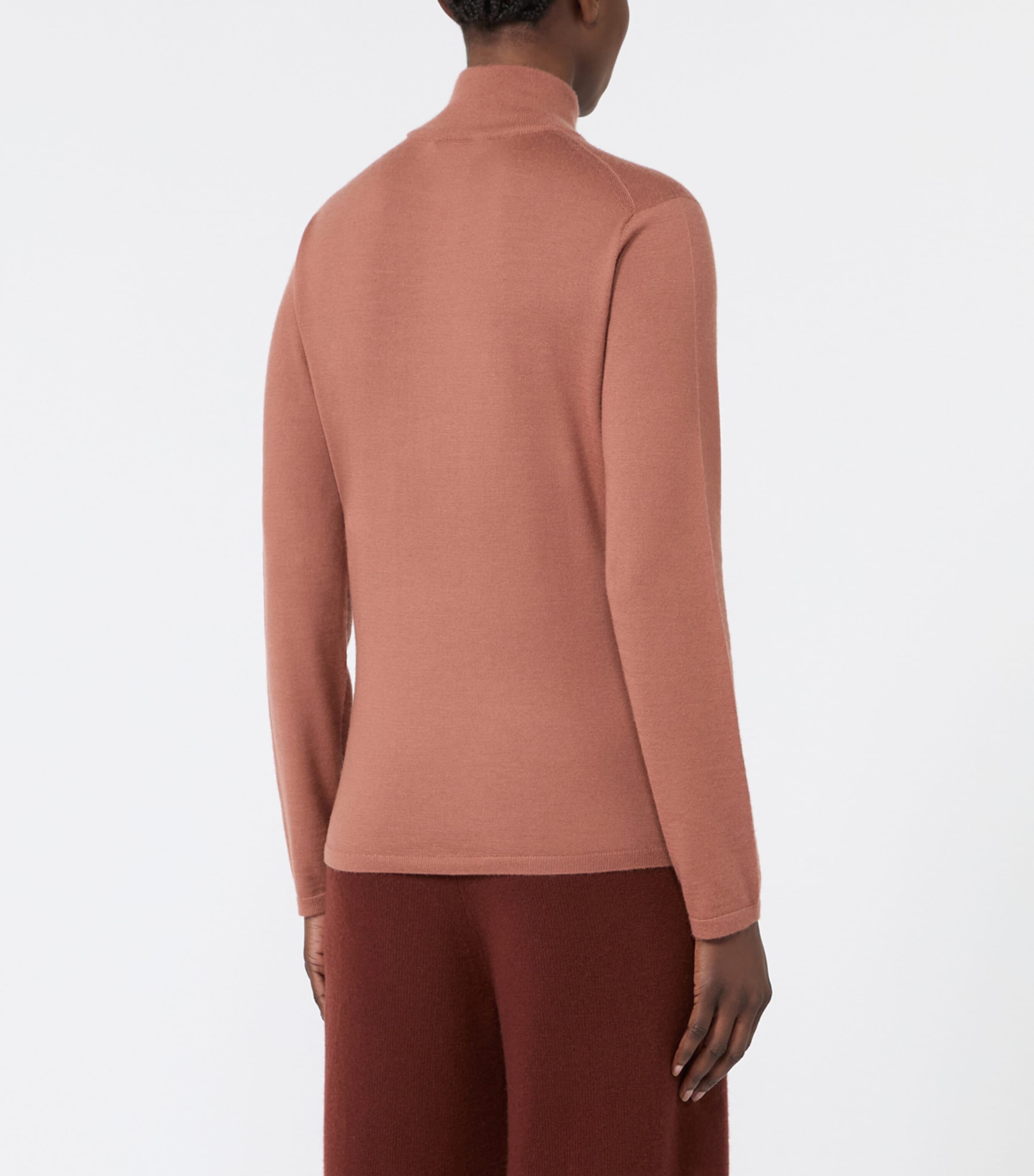 Max Mara Womens Cashmere Rollneck Sweater Terra Cotta Image 3
