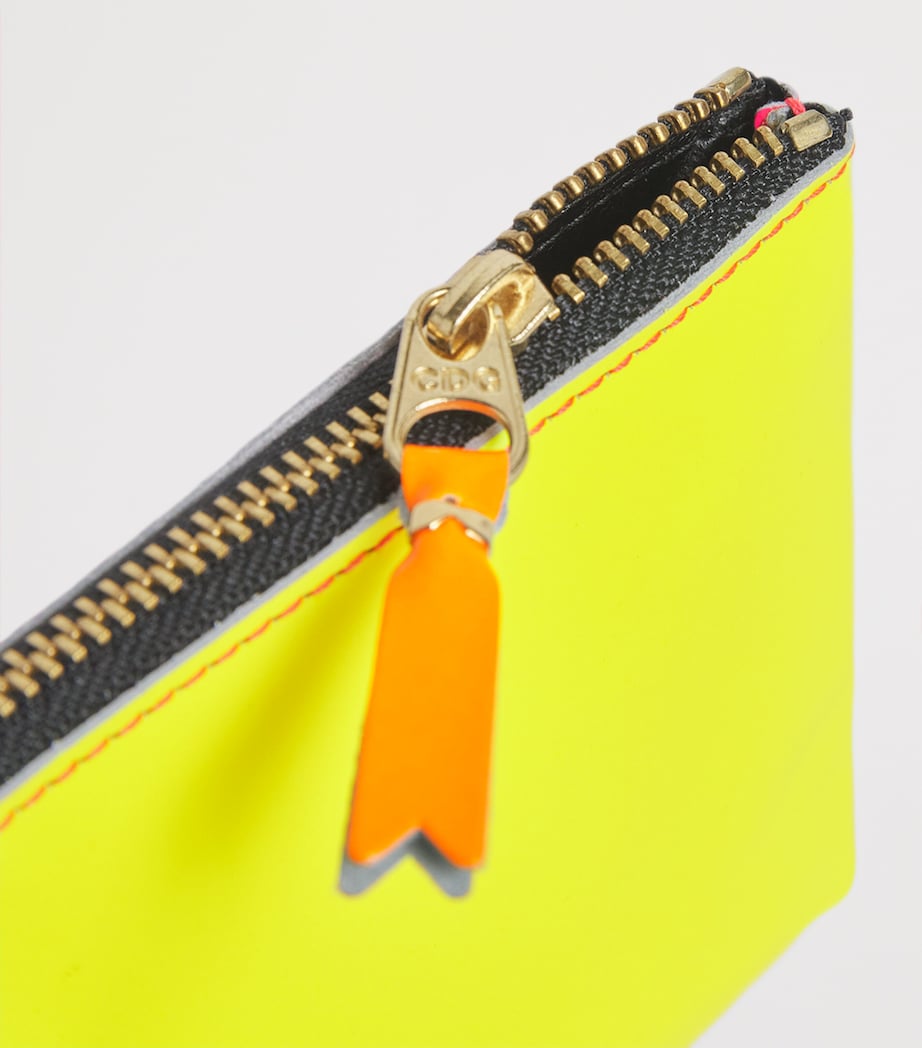 Small Leather Super Fluo Wallet 5 - PINK Image 3