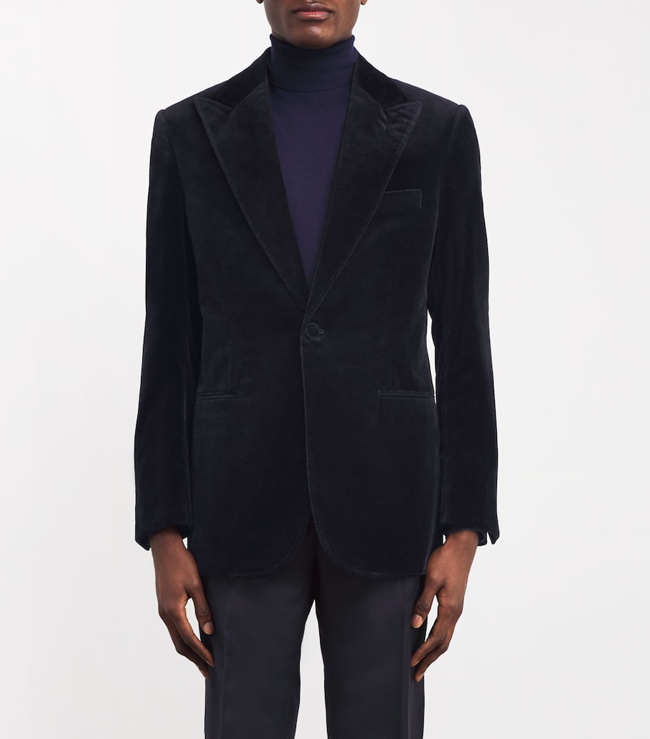 Velvet Single-Breasted Blazer 4000 Image 3