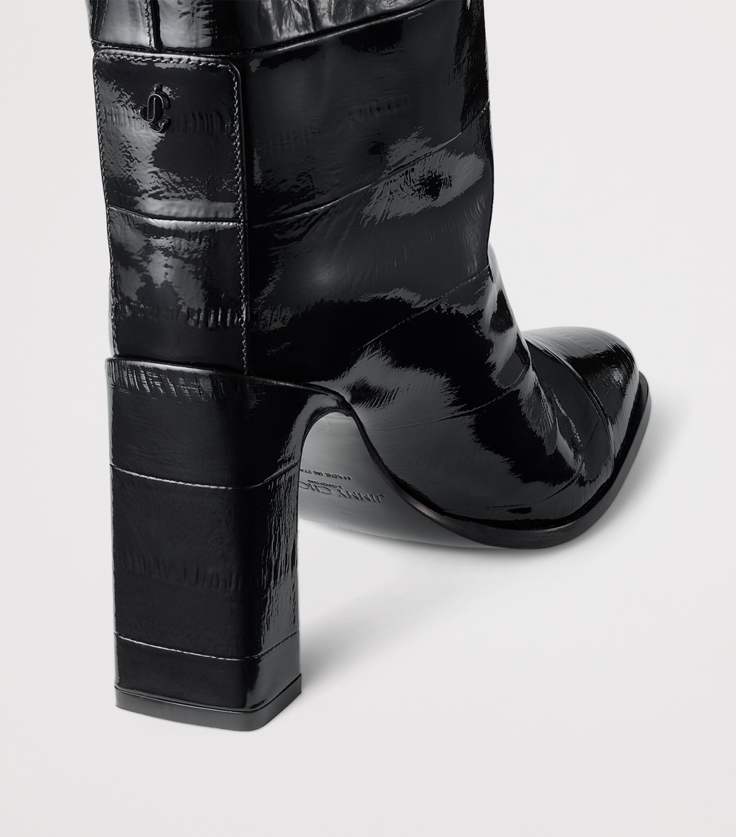 Jimmy Choo Caly 85 Leather Over-The-Knee Boots Black Image 4