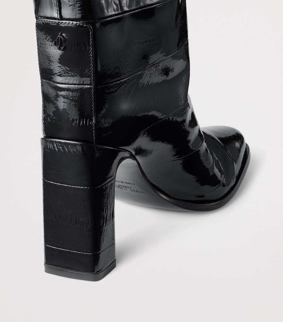 Jimmy Choo Caly 85 Leather Over-The-Knee Boots Black Image 4