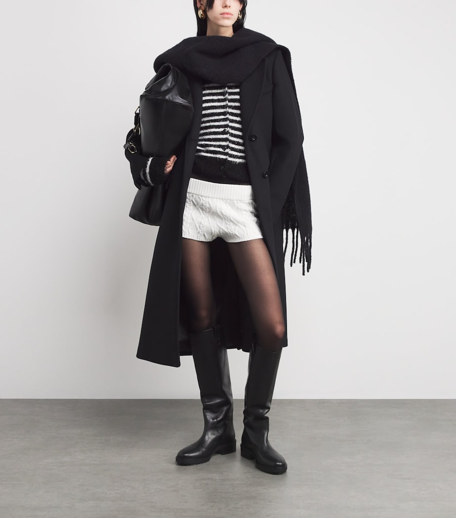 Wool-Blend Longline Coat BLACK Image 2