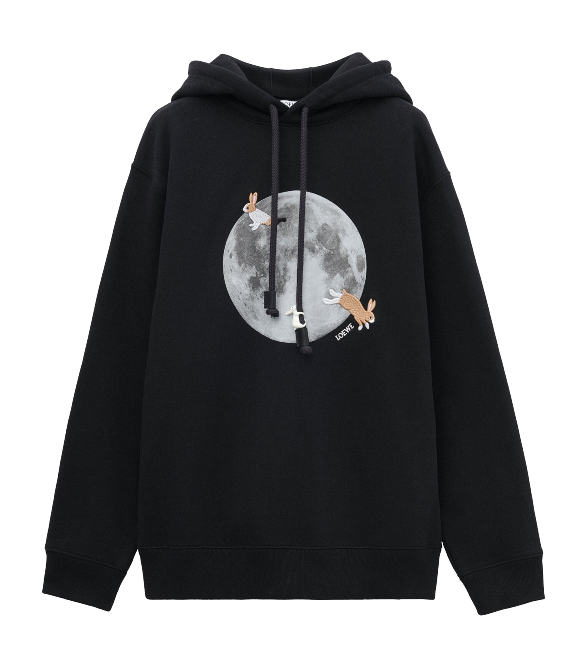 LOEWE×Suna Fujita ブラック パーカー Mサイズ LOEWE Black x Suna Fujita Rabbit Moon Hoodie | Harrods BN