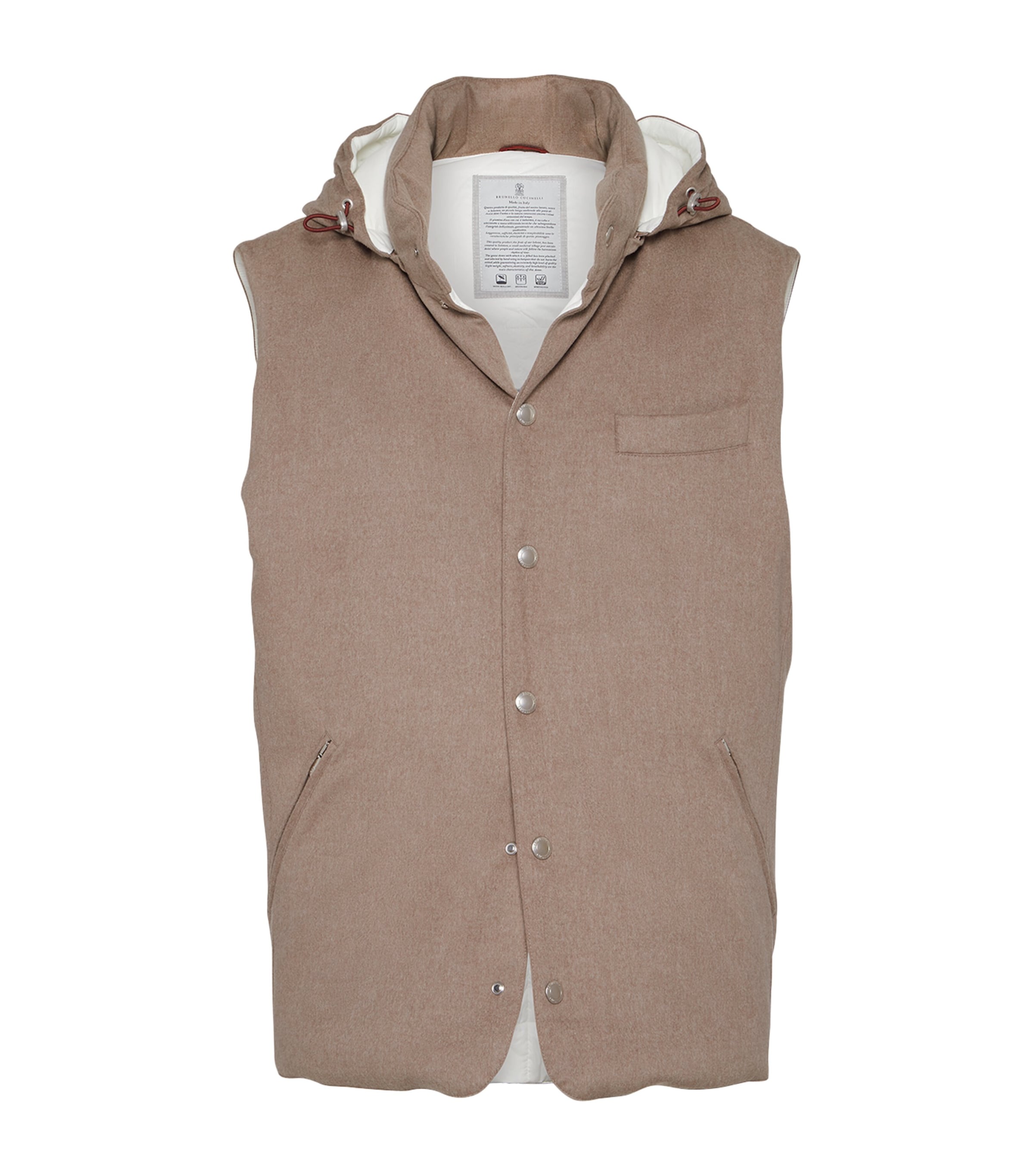 Brunello Cucinelli Wool Down-filled Padded Gilet In Brown