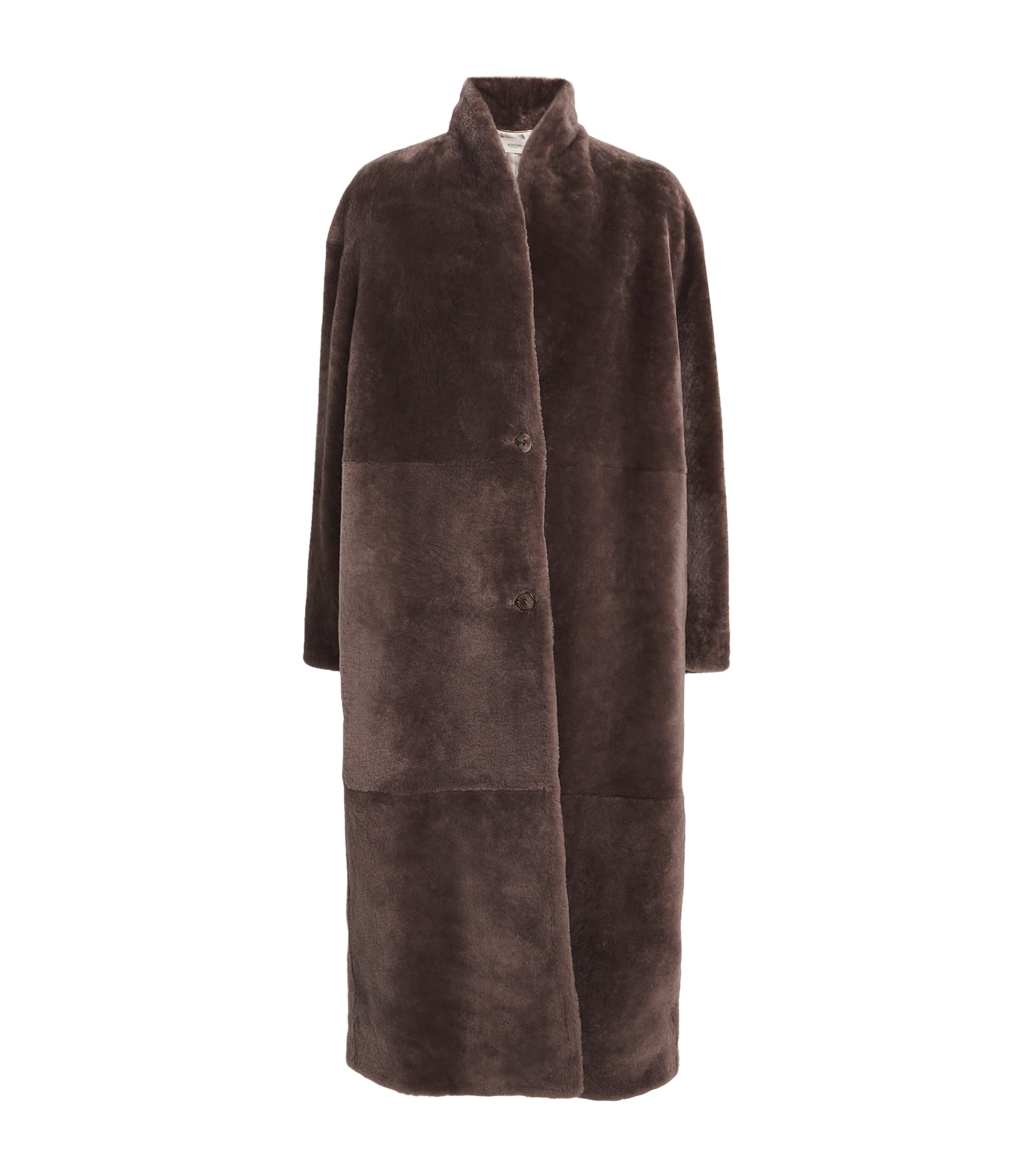 Agnona Velvet Shearling Coat In Brown