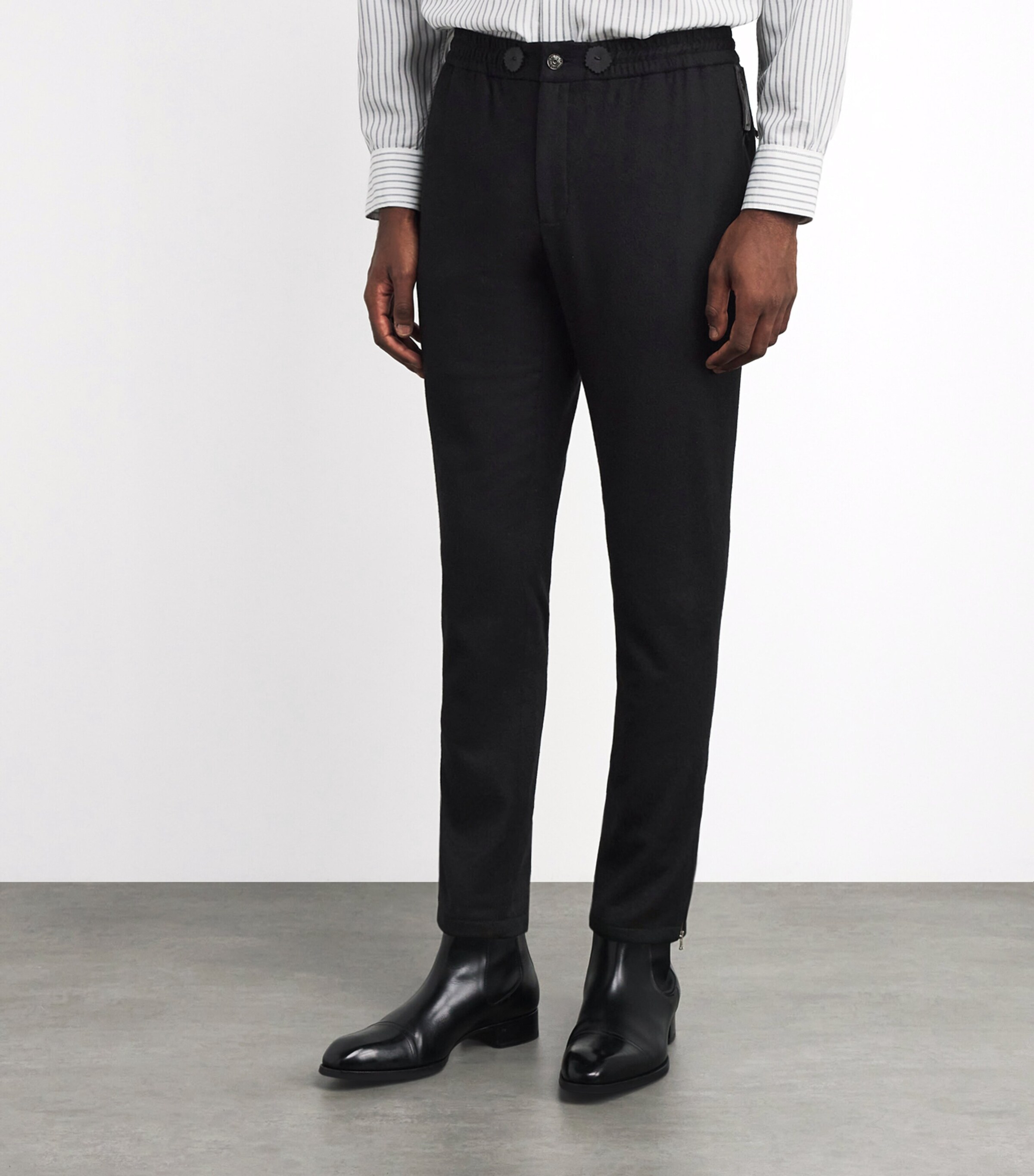 Alan Scott Mens Cashmere-Blend Sweatpants Black Image 4