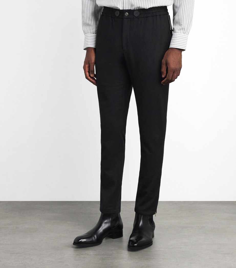 Alan Scott Mens Cashmere-Blend Sweatpants Black Image 4