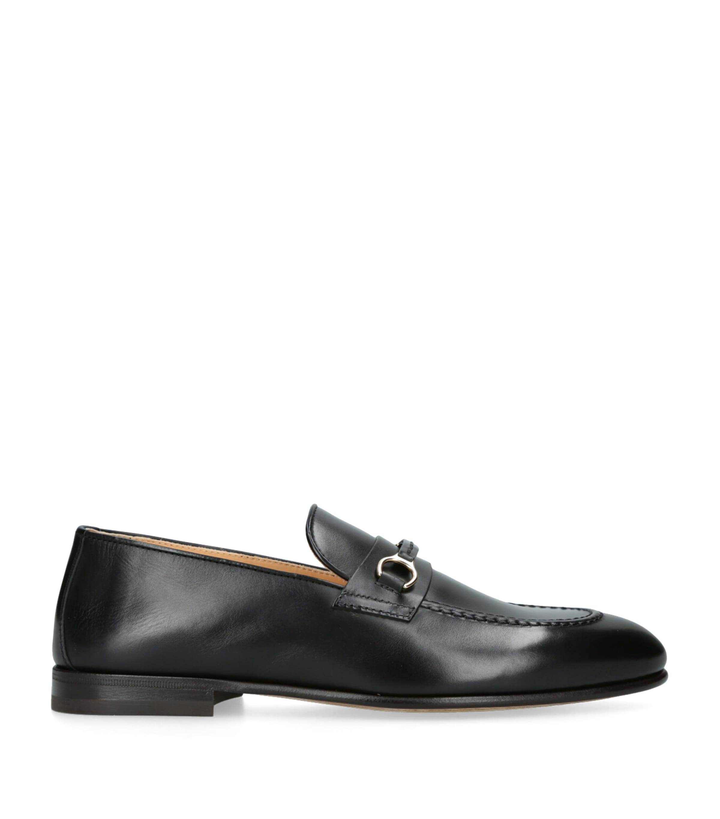 Leather Buckle Loafers BLACK Image 1