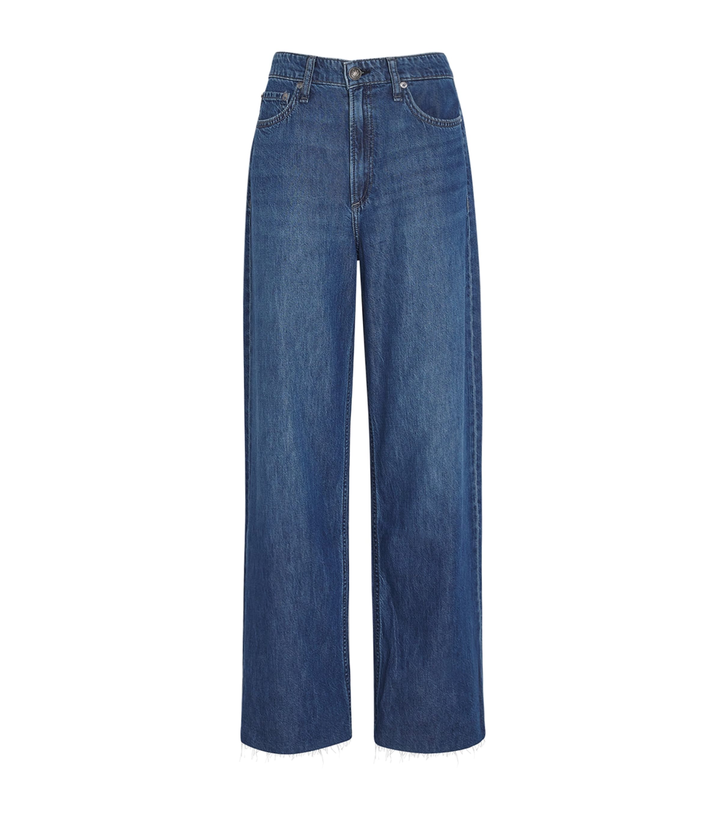 Rag & Bone Featherweight Logan Mid-rise Wide-leg Jeans In Blue