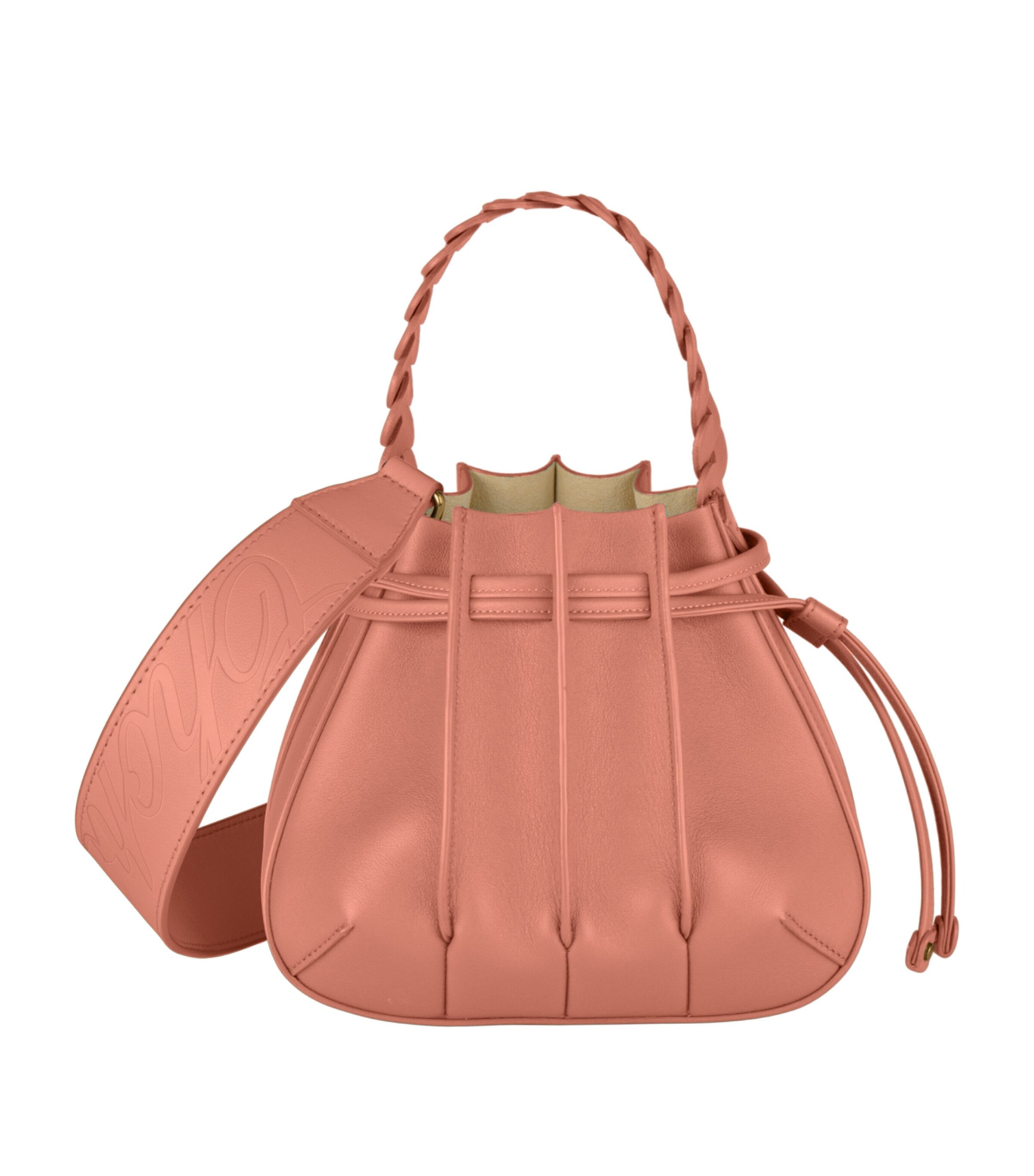 Mini Leather Gem Bucket Bag PEACH Image 2