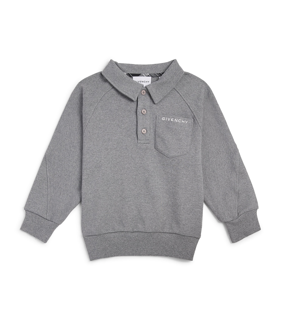 Givenchy Kids Cotton Logo Polo Sweater (4-12+ Years) Marl Image 1