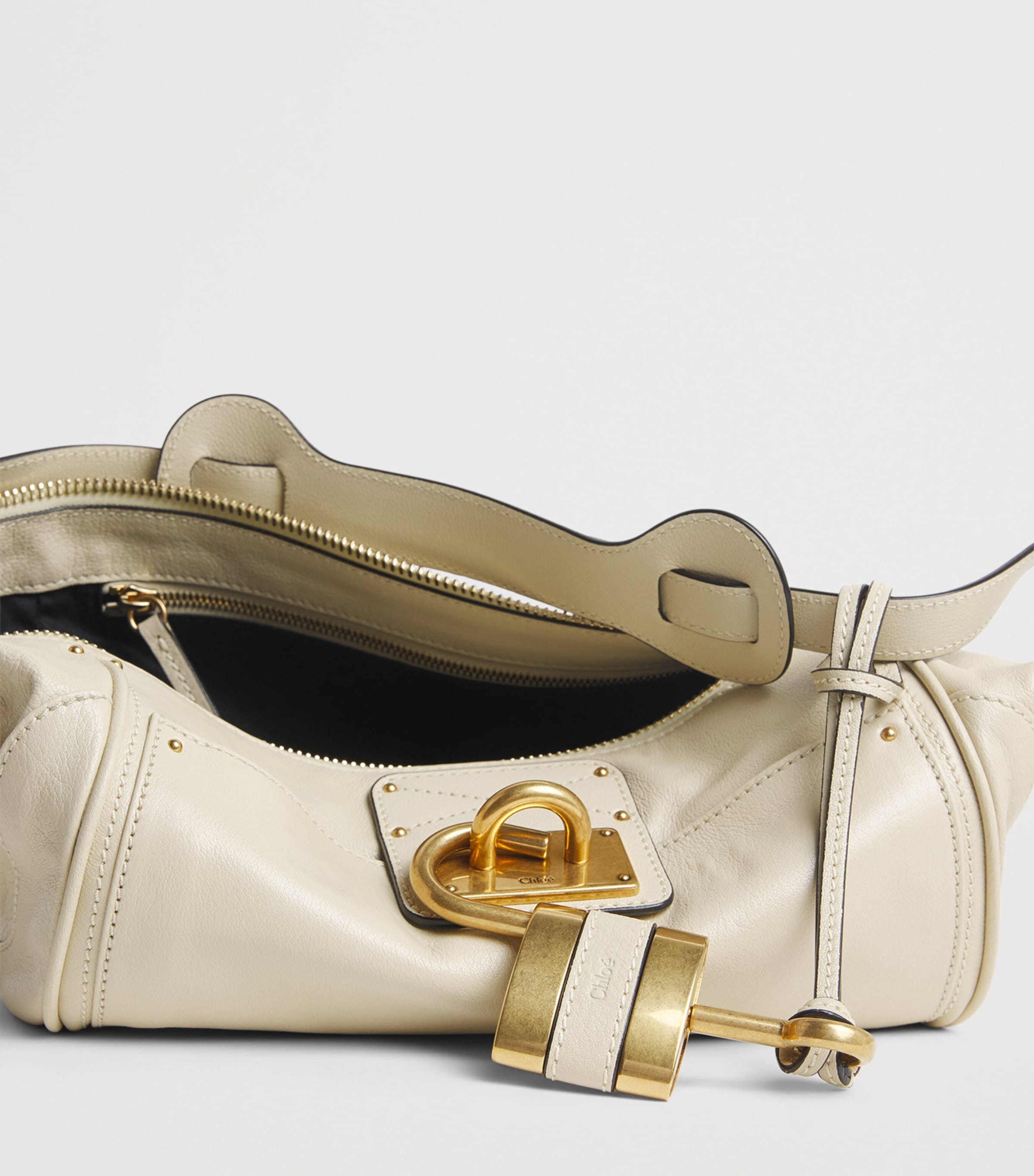 Chloé Leather Paddington Cross-Body Bag Cloudy Cream Image 3