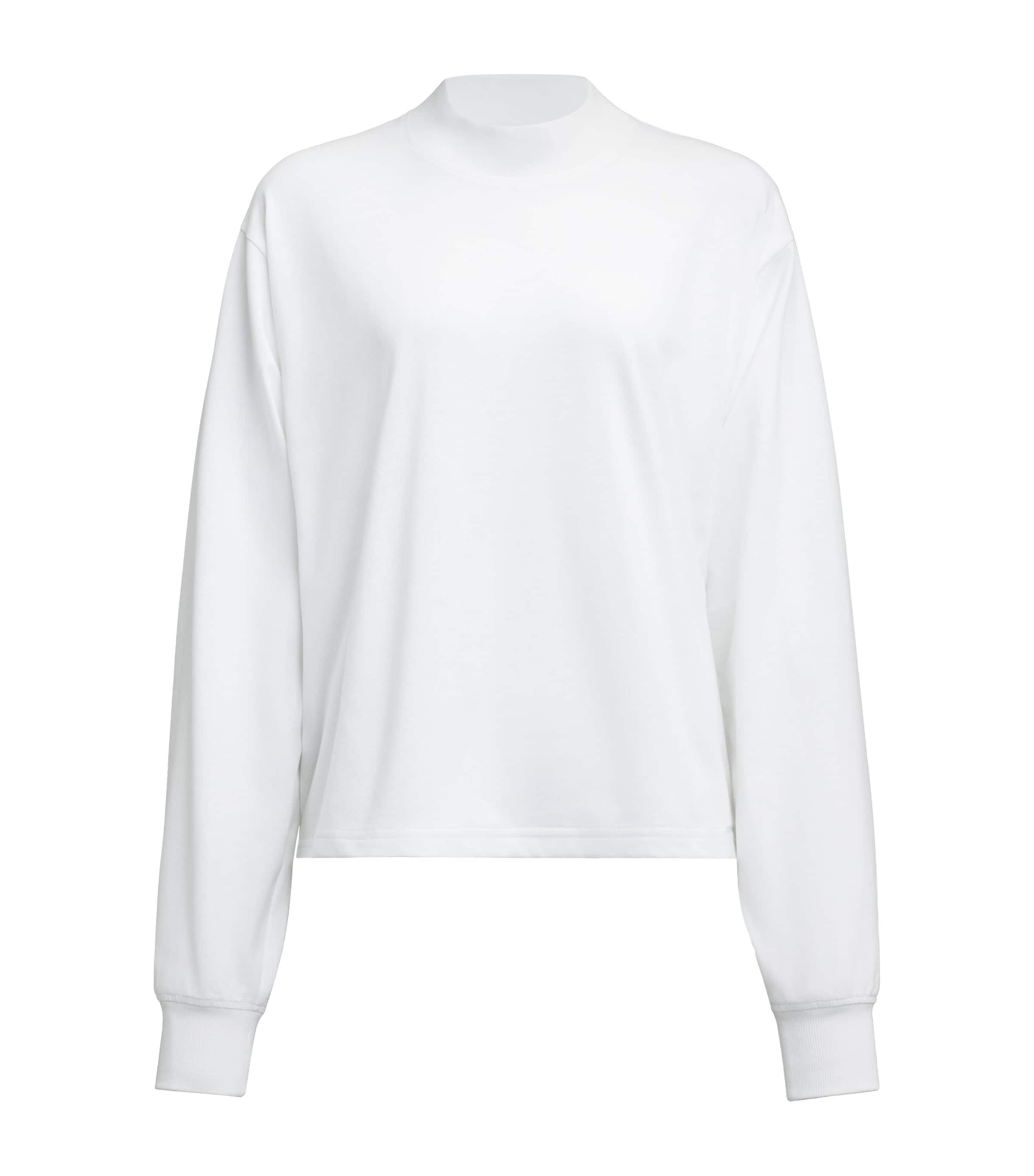 Shop Alaïa Cotton Jersey Logo Sweatshirt In White