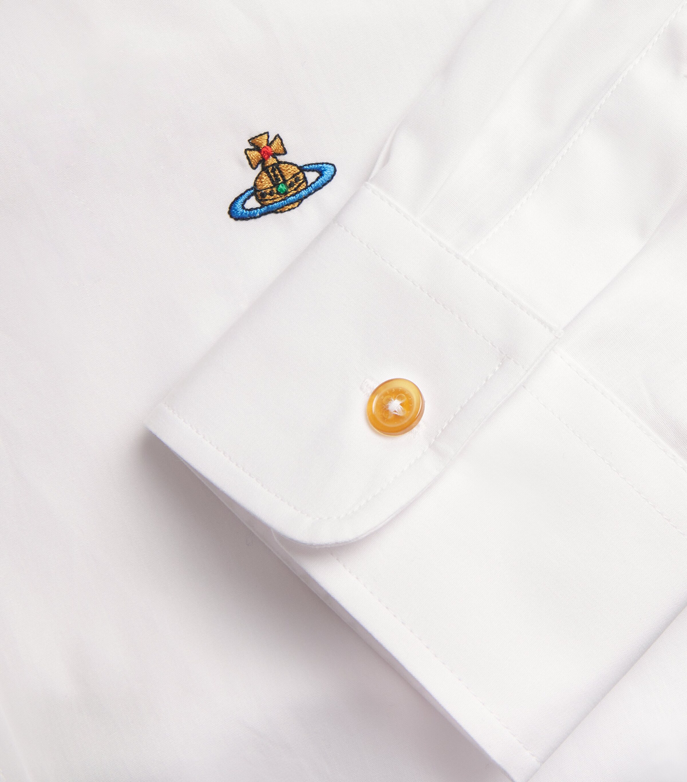 Organic Cotton Button-Down Orb Shirt A401 WHITE Image 5