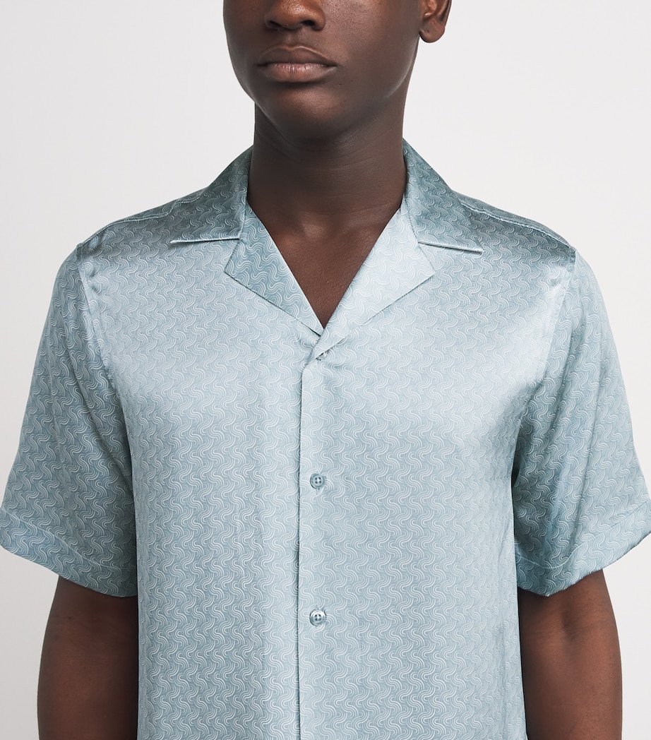 Silk Printed Roberto Shirt 902-COASTAL BLUE Image 6