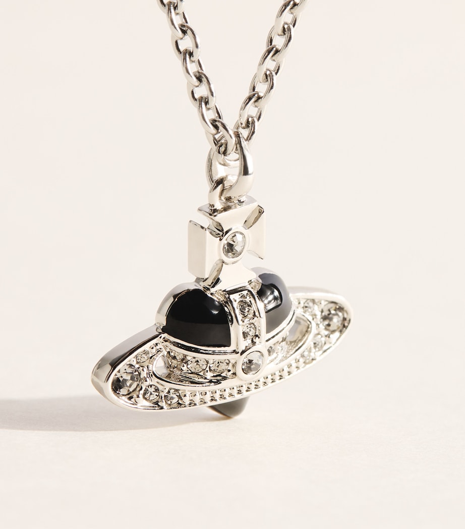 Vivienne Westwood Diamante Heart Necklace Plat/blk Dmn Cr Image 4