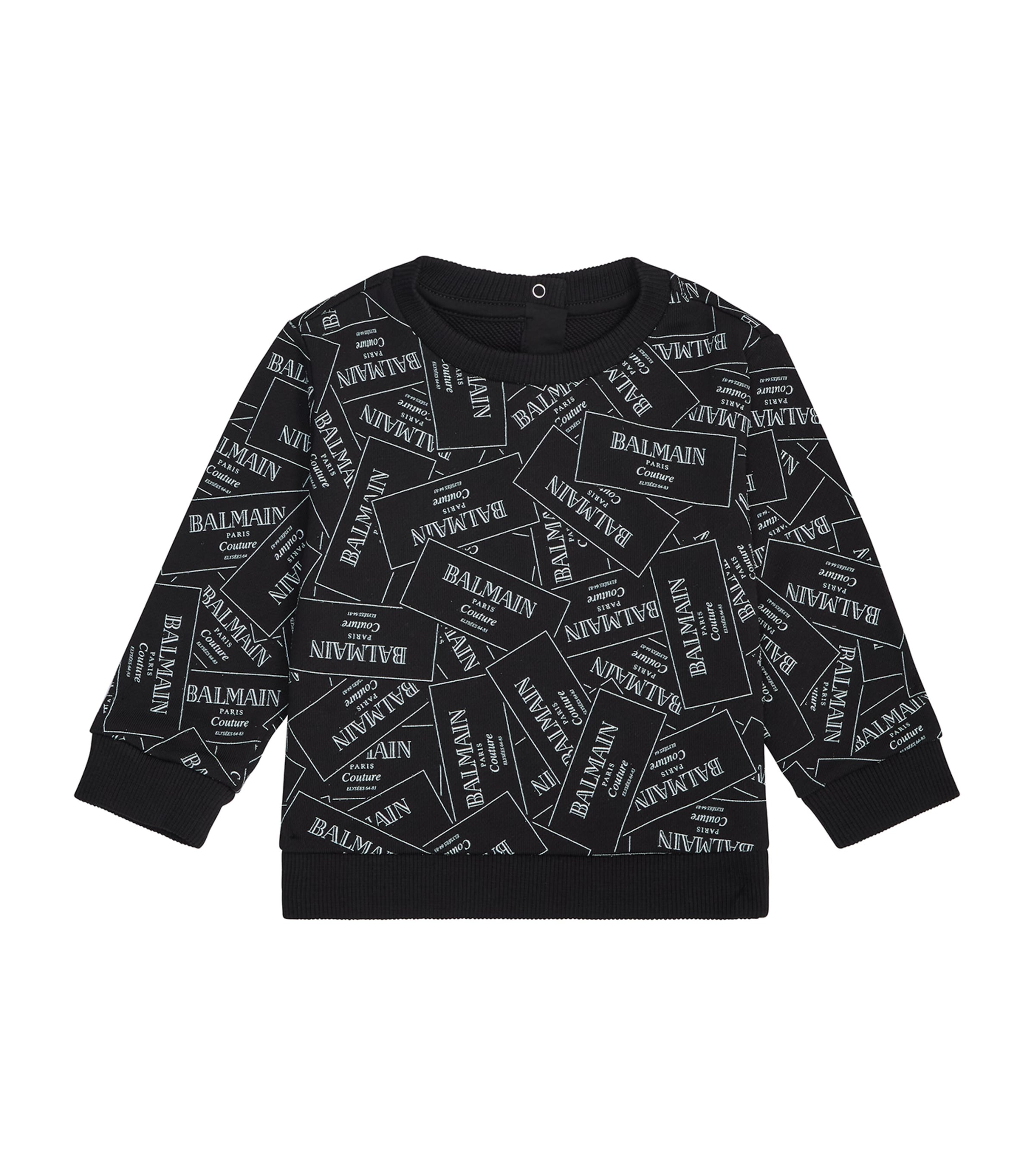 Balmain Kids Sticker Print Logo Sweatshirt (3-36 Months) | Baby Clothing | Sweatshirts & Tracksuits | Designers | Balmain