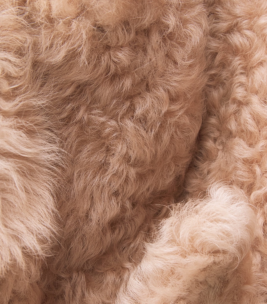Victoria Beckham Womens Shearling Overcoat Barley Pink Image 6