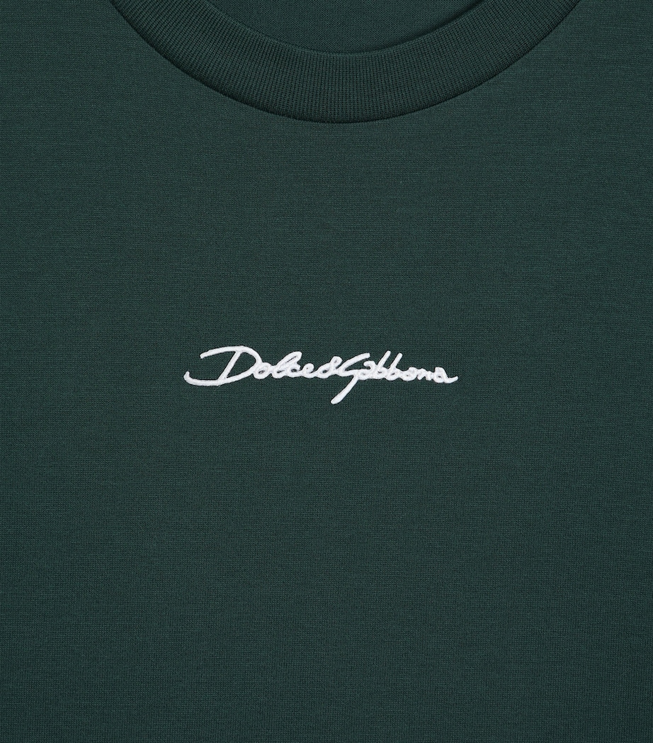 Cotton Palermo Logo T-Shirt V0018-VERY DARK Image 3