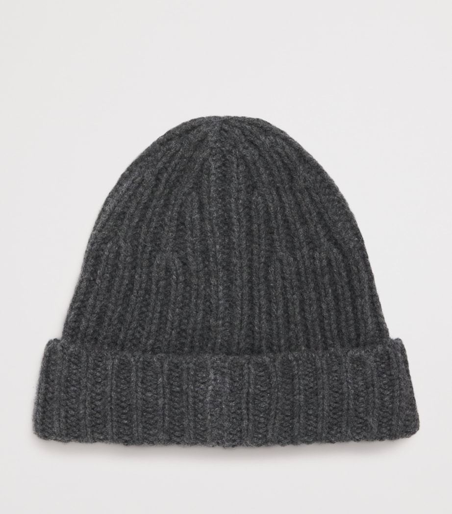 Yves Salomon Cashmere Ribbed Beanie Thunderstorm Image 2
