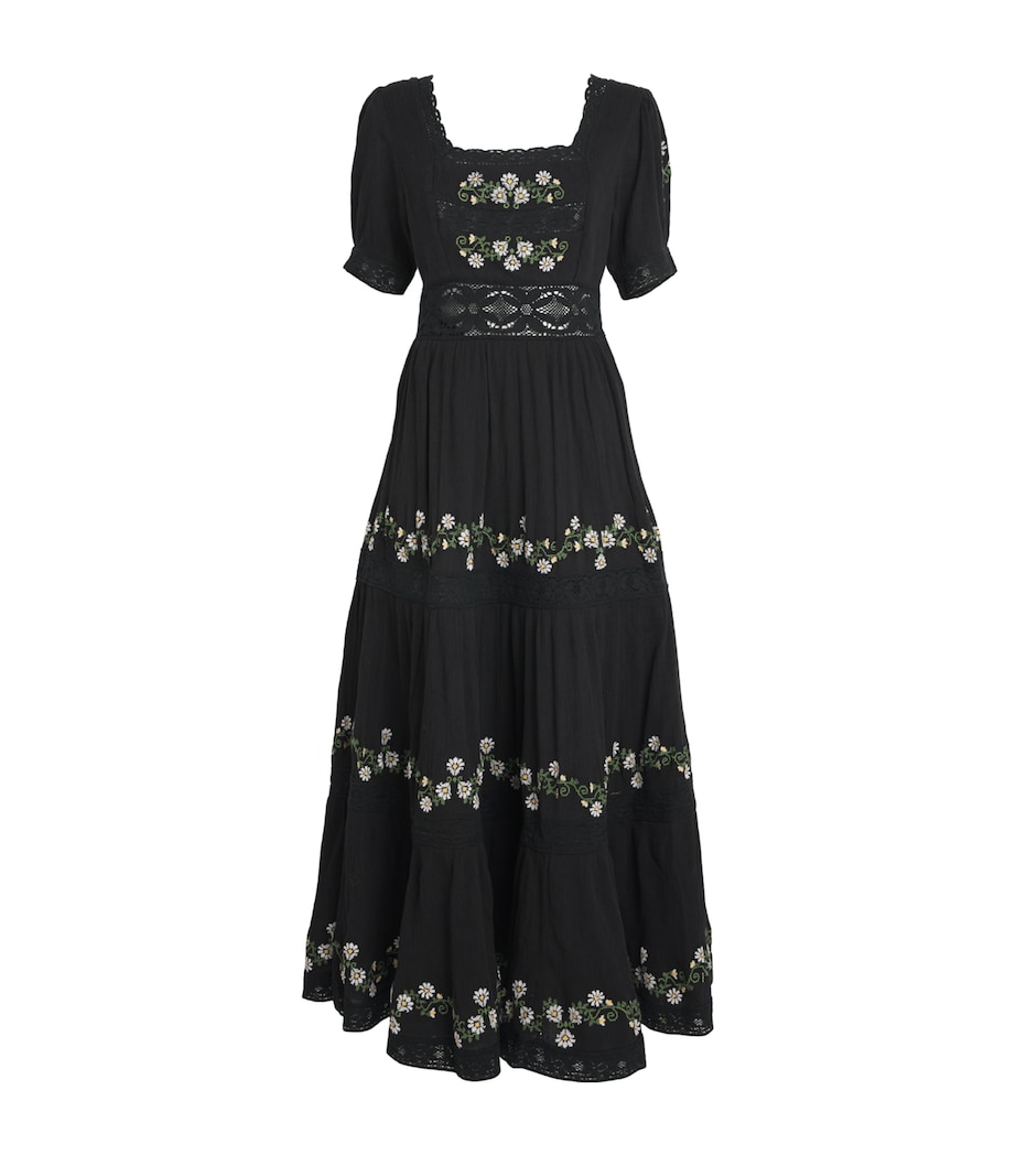 Cotton Philippa Midi Dress LILIA EMB BLACK Image 1